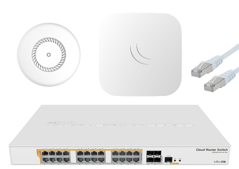 Wireless LAN Set #2 (8x WLAN Accesspoints für Innebereich, 1x WLAN Controller mit 24x PoE+ Switch)